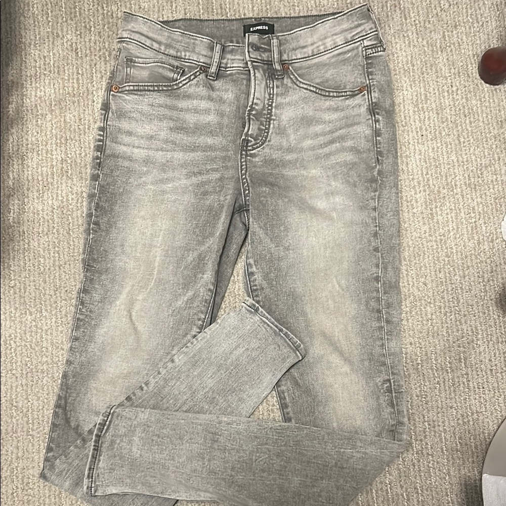 Express Women's Grey Skinny Jeans